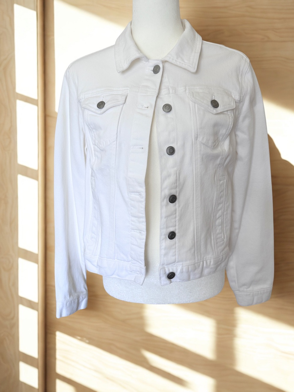 Time and Tru White Denim Jacket - Button Front